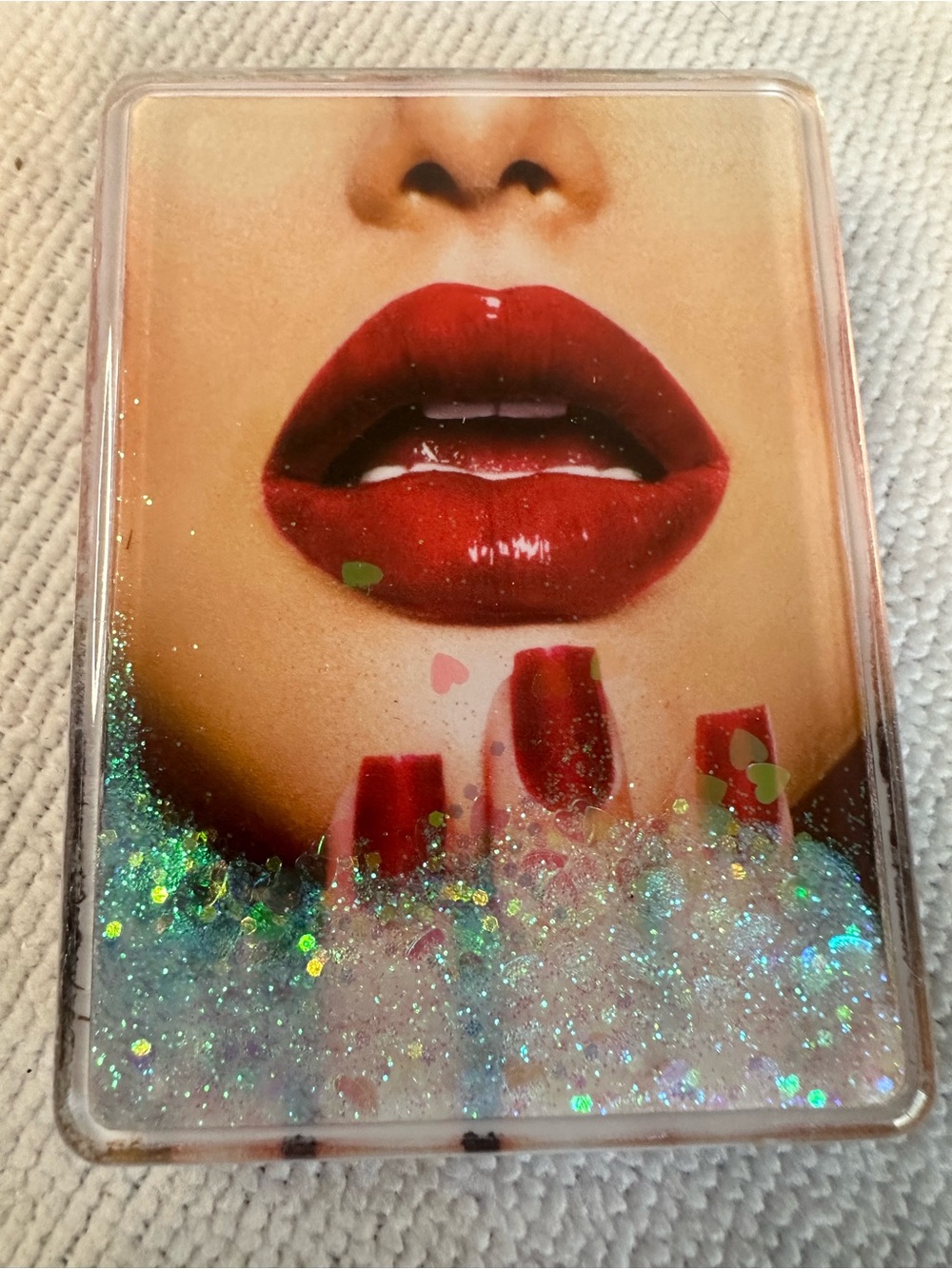 Red Lipstick Compact mirror - Women Makeup